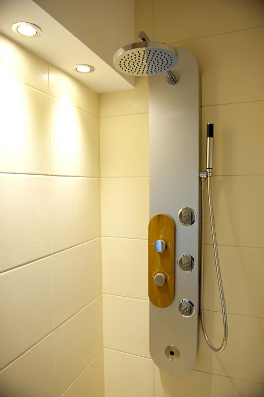 Rain Shower Head in a Contemporary Bathroom
